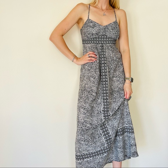 Ann Taylor LOFT maxi dress printed boho spaghetti strap - Picture 3 of 5